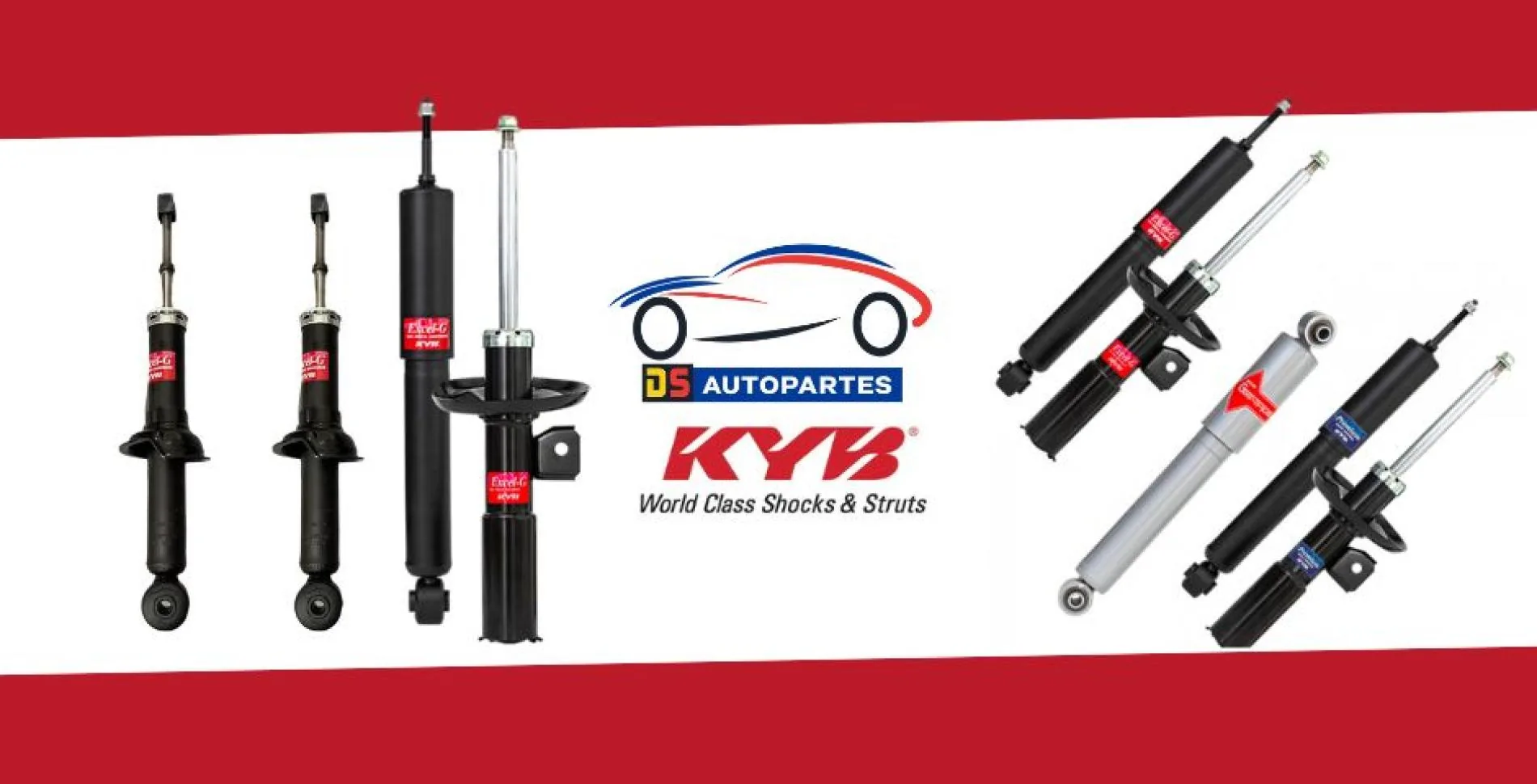 Venta de amortiguadores marca KYB en GS Autopartes